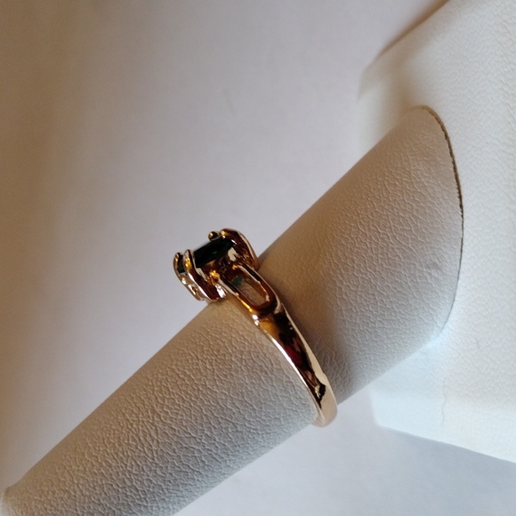 SOLD!!NWT Beautiful Boho Gold w Deep Green Diopside 8 Ring!! - Picture 4 of 5